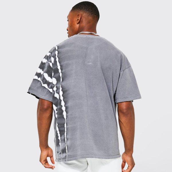 Oversized Bleach Tie Dye Graphic T-shirt - Image 2